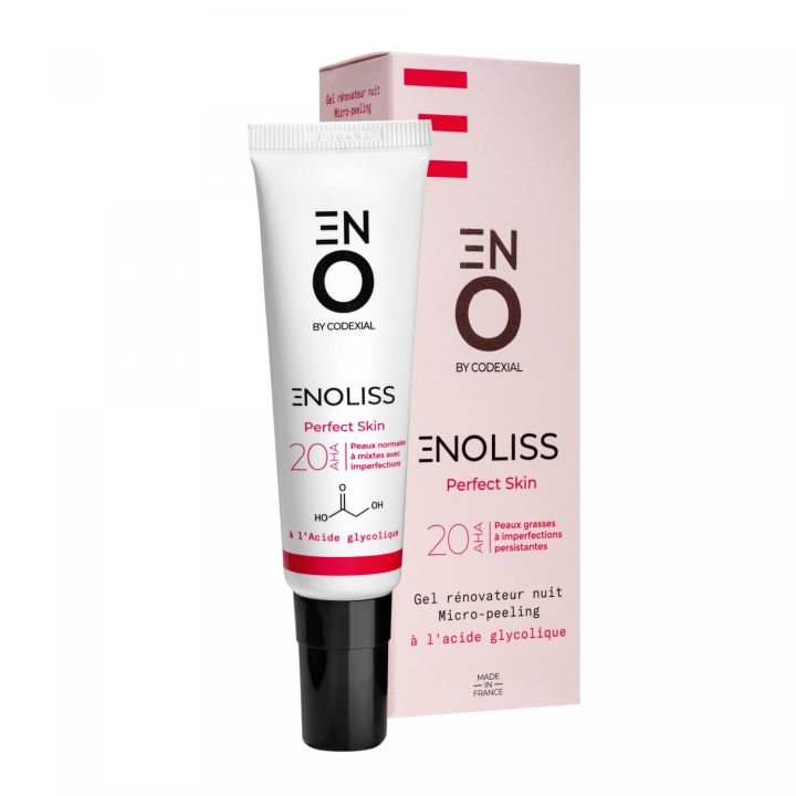 Enoliss Perfect Skin 20 AHA Gel Nacht-Renovator Mikro-Peeling ENO Laboratoire Codexial - Tube mit 30 ml