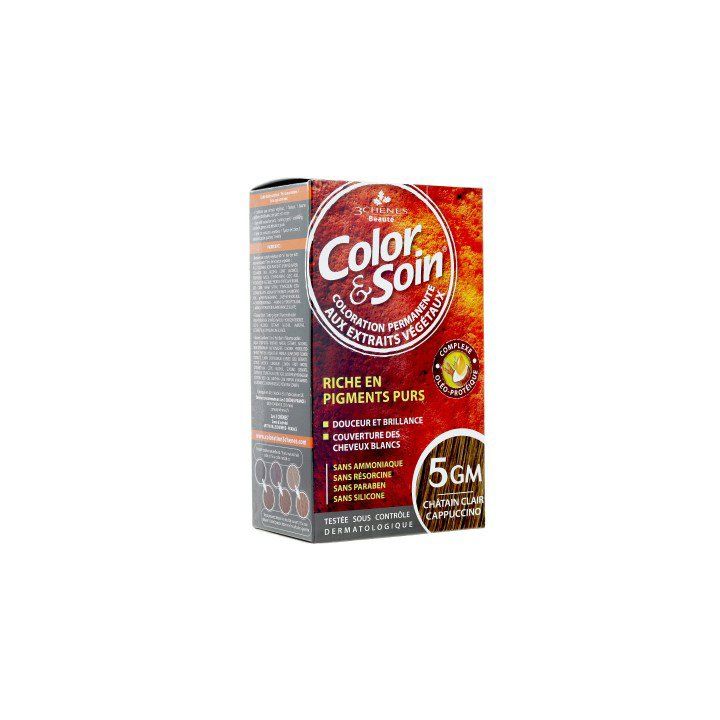 Farbe & Pflege permanente Haarfarbe hellbraun cappuccino 5GM Die 3 Eichen - 1 Set
