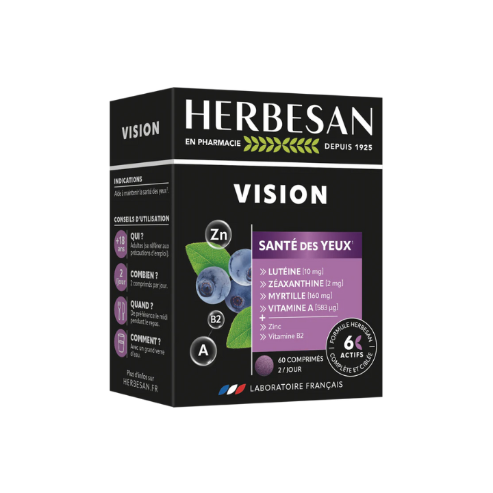Vision Gesundheit der Augen Herbesan - Packung mit 60 Tabletten