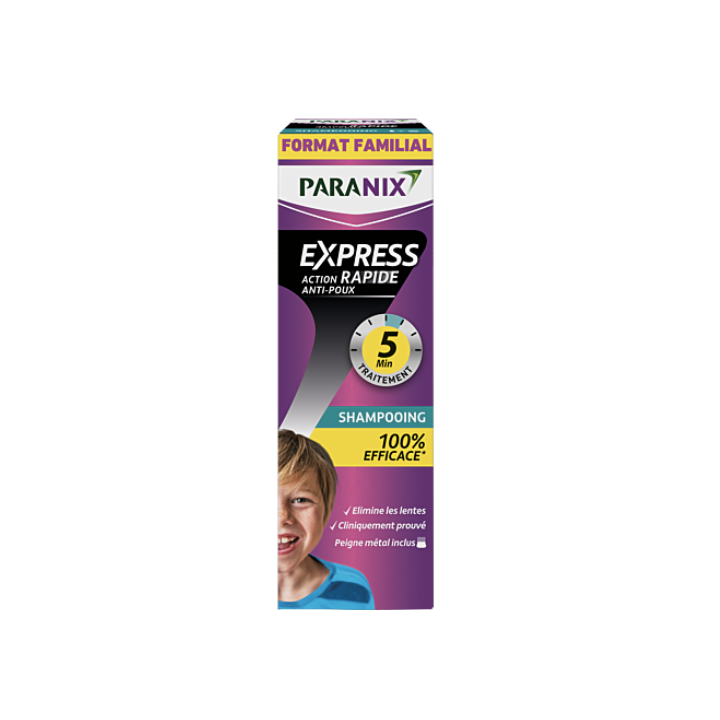 Schnell wirkendes Express-Shampoo gegen Läuse Paranix - 300ml Flasche + Kamm