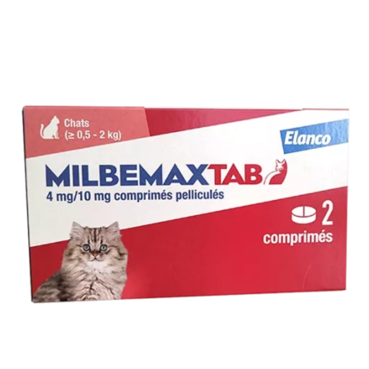 Milbemaxtab Filmtabletten für Katzen von 0,5 bis 2 kg Elanco - Packung mit 2 Tabletten