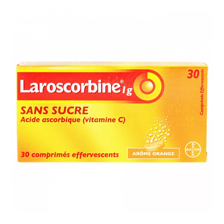 Laroscorbine 1g ohne Zucker Brausetabletten - Packung mit 30 Tabletten