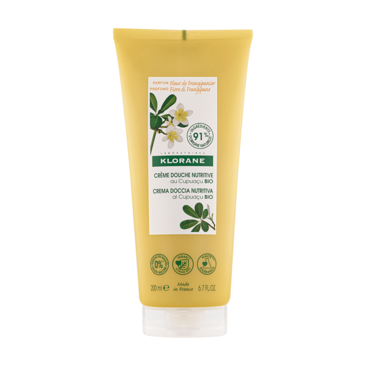 Nährende Duschcreme mit Bio-Cupuacu Frangipani-Blüte Klorane - Tube mit 200 ml