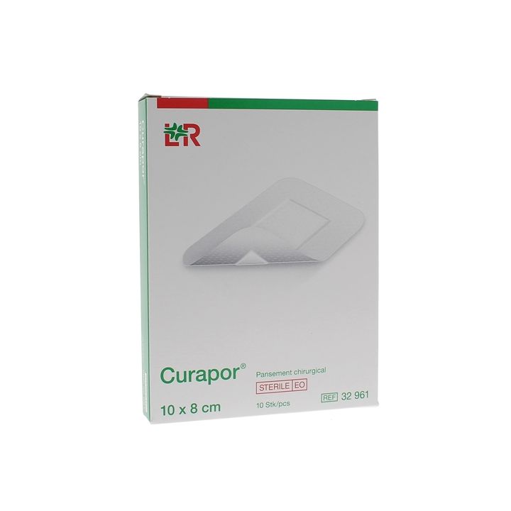 Curapor chirurgisches Klebeband Lohmann & Rauscher - 10 Pflaster von 10 x 8 cm