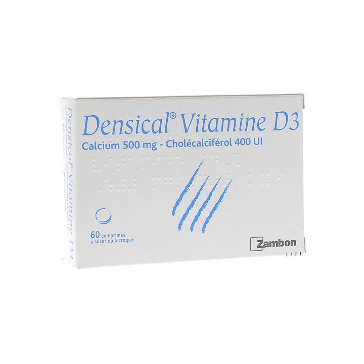 Densical Vitamin D3 500mg/400 I.U Lutschtabletten oder Kaubonbons - Packung mit 60 Tabletten