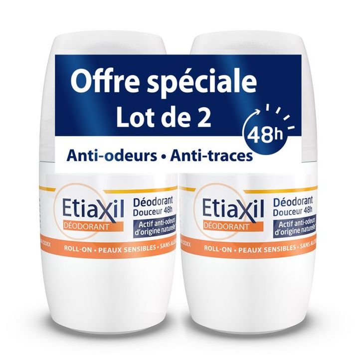 Aluminiumfreies Sanft-Deodorant Etiaxil - 2er-Pack mit 50 ml Roll-ons