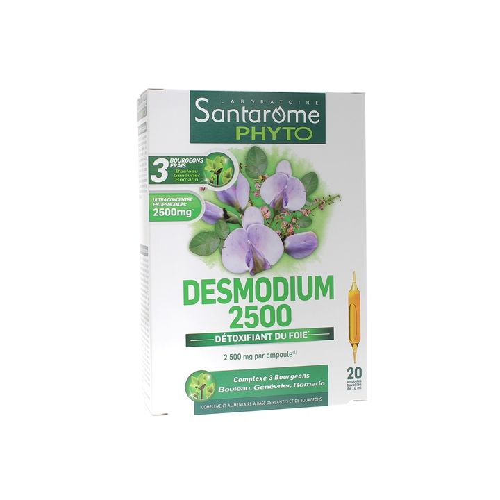 Desmodium 2500 Leberentgiftung Santarome - Packung mit 20 Ampullen