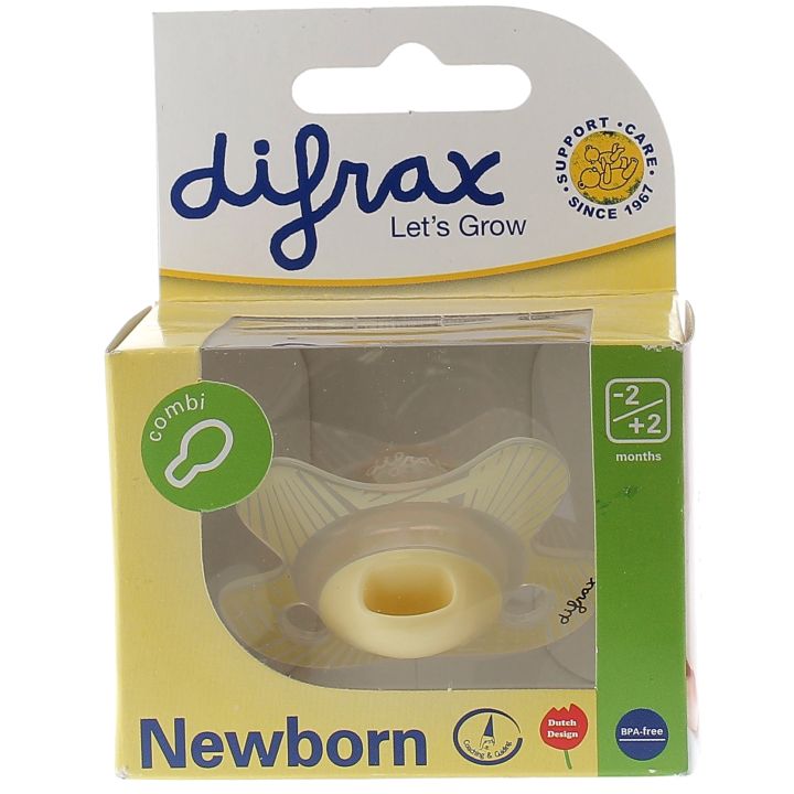 Schnuller Combi mit Ring Newborn -2/+2 Monate Difrax - 1 Schnuller