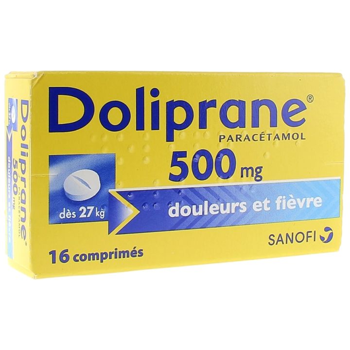 Doliprane 500mg Tabletten - Packung mit 16 Tabletten