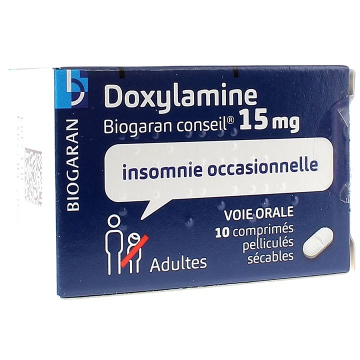 Doxylamin Biogaran 15mg filmtabletten zum Teilen - Packung mit 10 Tabletten