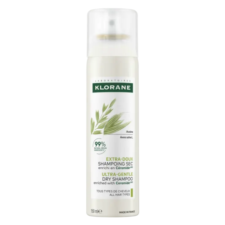 Extra-sanfter Trockenshampoo mit Hafer und Ceramid Klorane - 50ml Spray