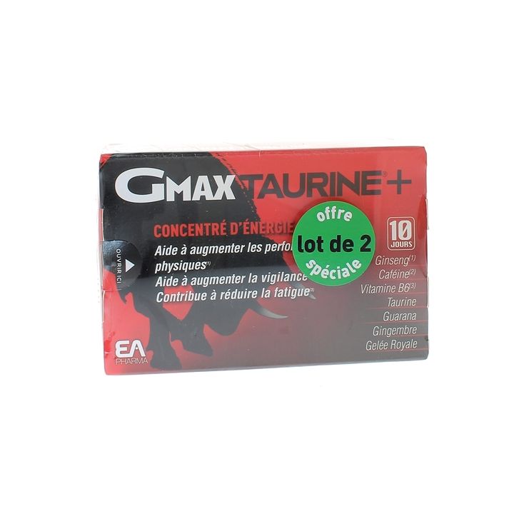 Gmax Taurin + Energie-Konzentrat Eafit - 2 Boxen mit 30 Ampullen