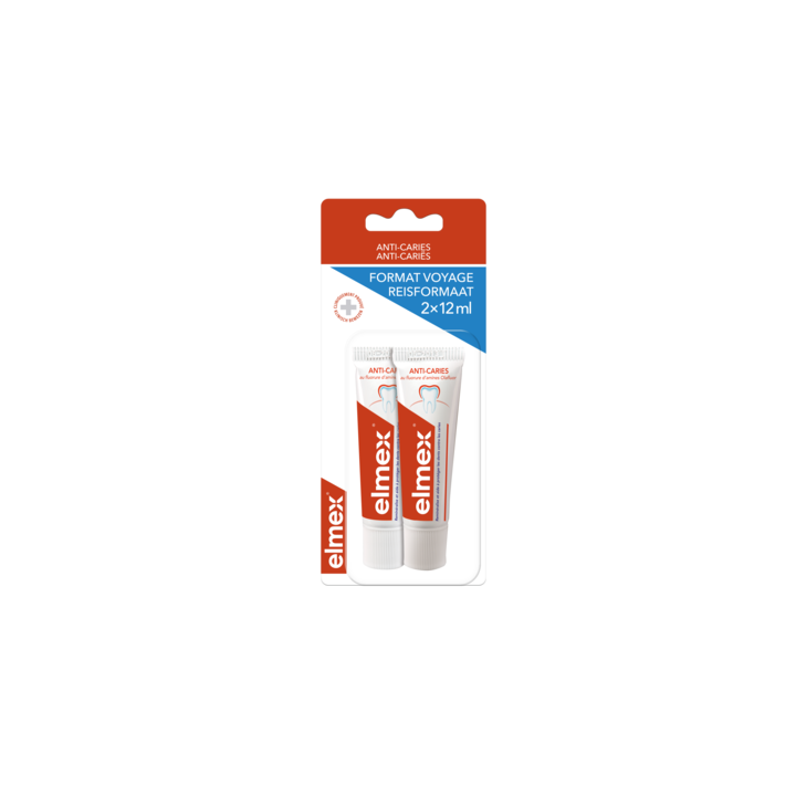 Reisegröße Elmex Kariesprophylaxe-Zahnpasta - 2 Tuben à 12 ml