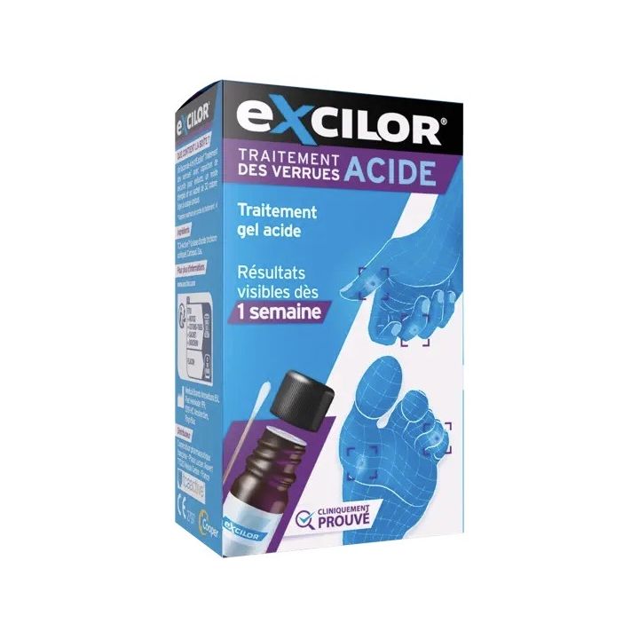 Warzenbehandlung Gel Säure Hände und Füße Excilor - Flasche mit 4 ml