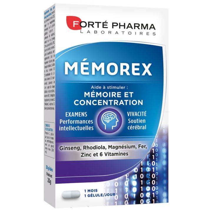 Memorex intellektuelle Leistungen Forté Pharma - Packung mit 30 Kapseln