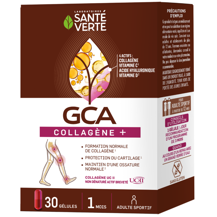 GCA FLEX + Knorpelschutz Gesundheit Grün - Packung mit 30 pflanzlichen Kapseln