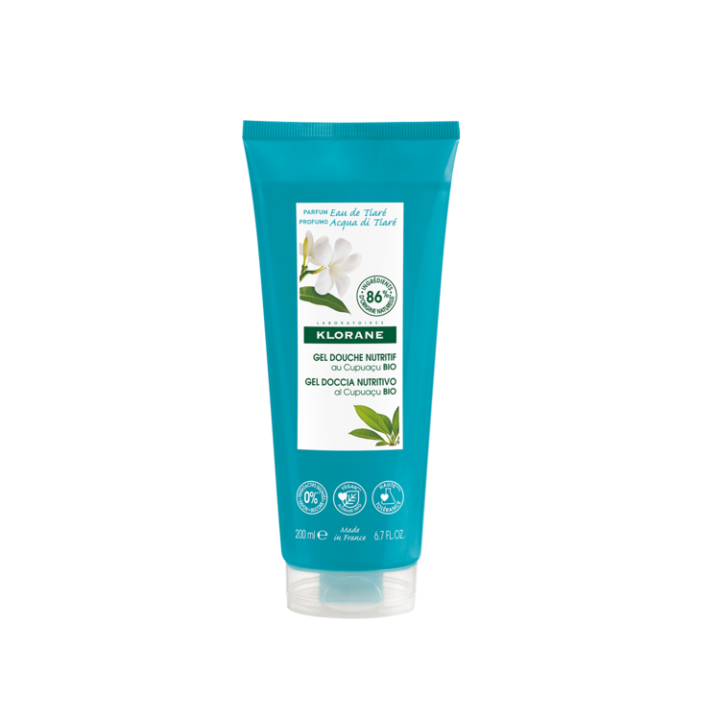 Nährendes Duschgel mit Bio-Cupuacu Tiaré-Wasser Klorane - Tube mit 200 ml