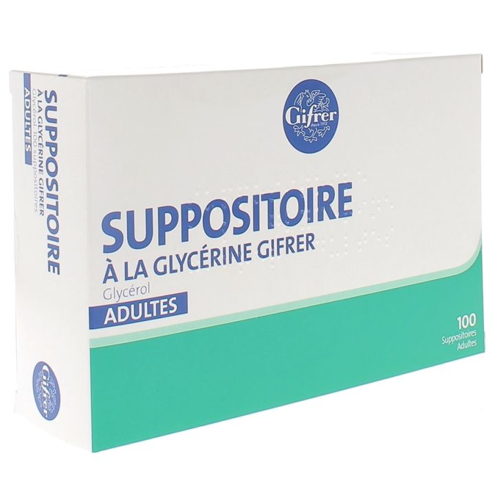 Glycerin-Zäpfchen Gifrer - Packung mit 100 Zäpfchen