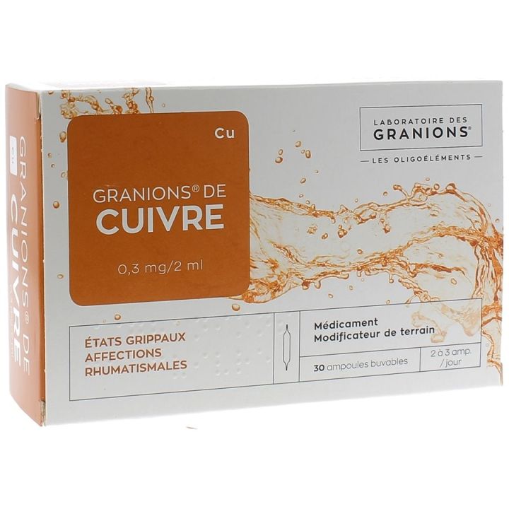 Granions von Kupfer 0,3 mg - Packung mit 30 Ampullen zu 2 ml
