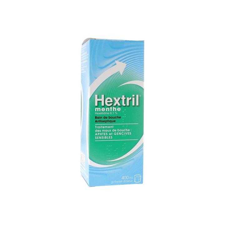 Hextril Minze 0,1% Lösung für Mundspülung - Flasche mit 400 ml