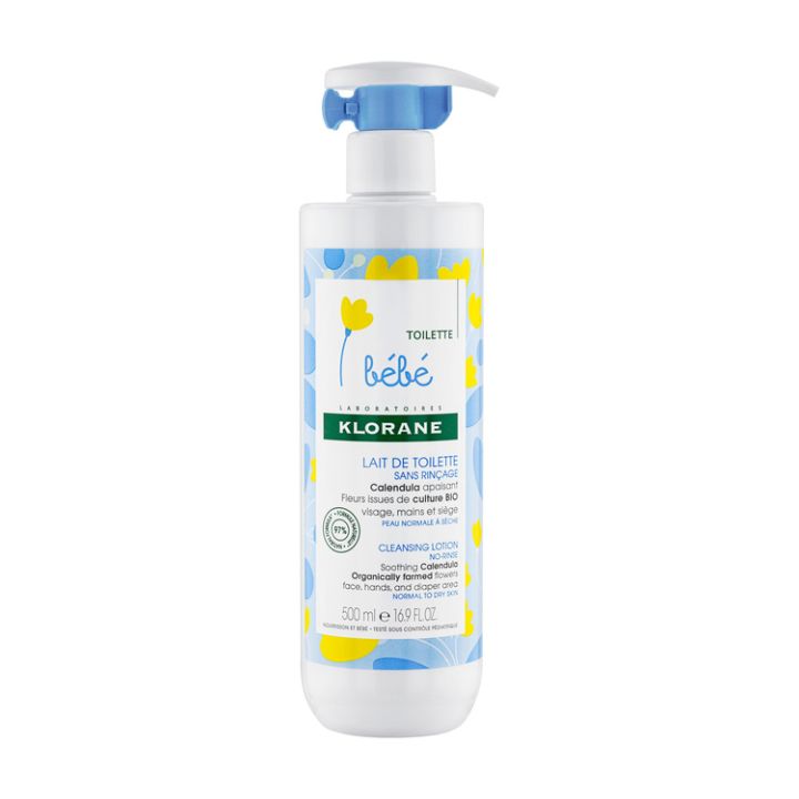 Klorane Baby Reinigungswasser ohne Abspülen - Flasche mit 500 ml