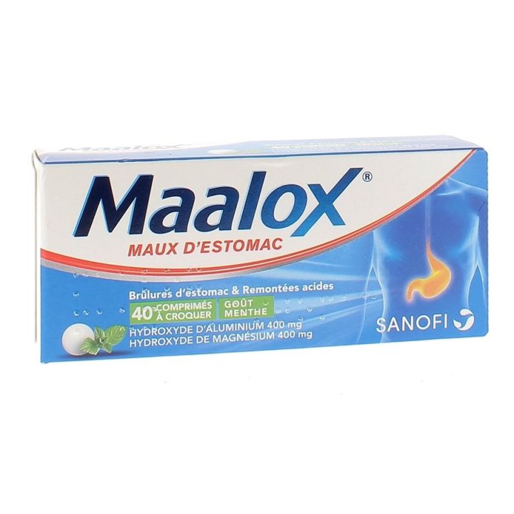 Maalox Magenbeschwerden Kautabletten Minze - Packung mit 40 Tabletten