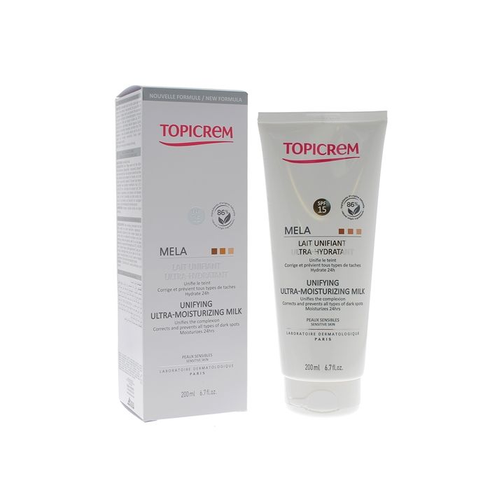 Mela Milch aufhellend ultra-hydratierend Topicrem - Tube mit 200 ml