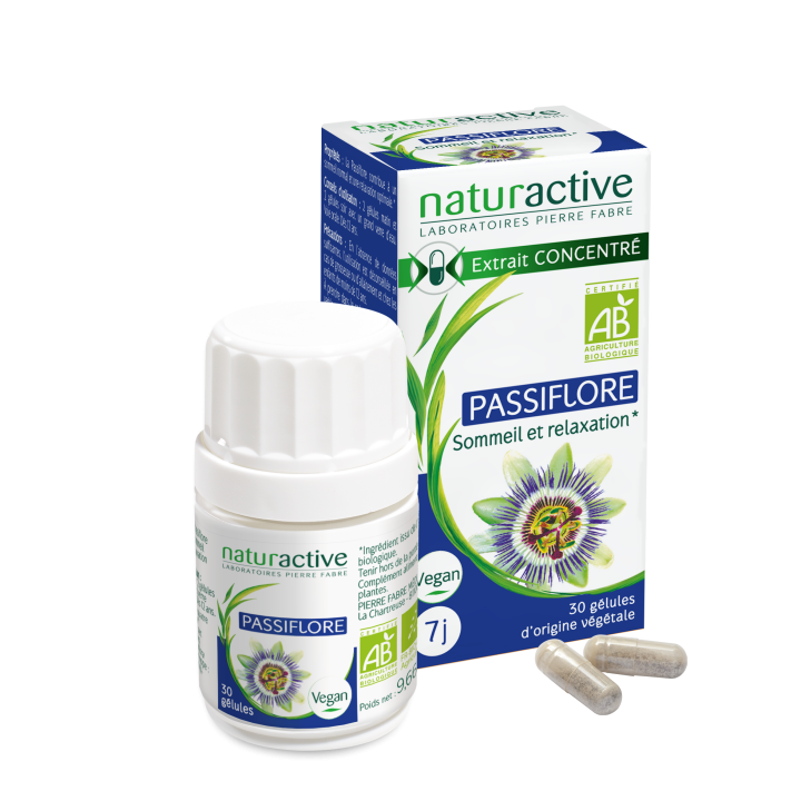 Passionsblume bio Naturactive - Packung mit 30 Kapseln