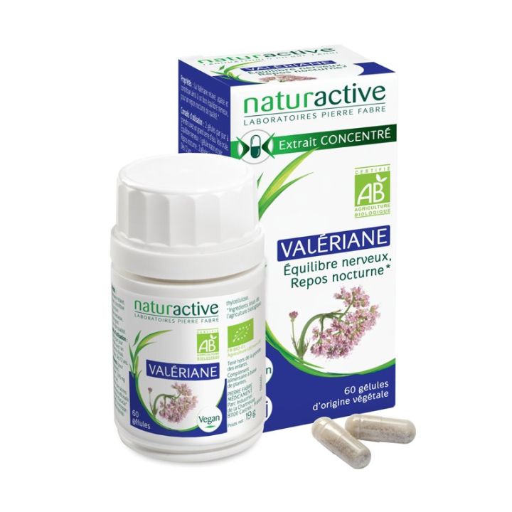 Elusanes Baldrian bio Naturactive - Packung mit 60 Kapseln