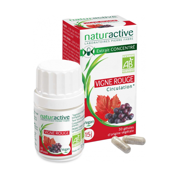Bio-Rotwein Naturactive - Packung mit 30 Kapseln