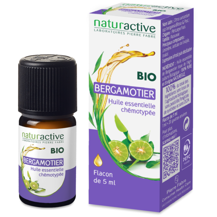 Ätherisches Öl von Bergamotte BIO Naturactive - Flasche mit 5 ml
