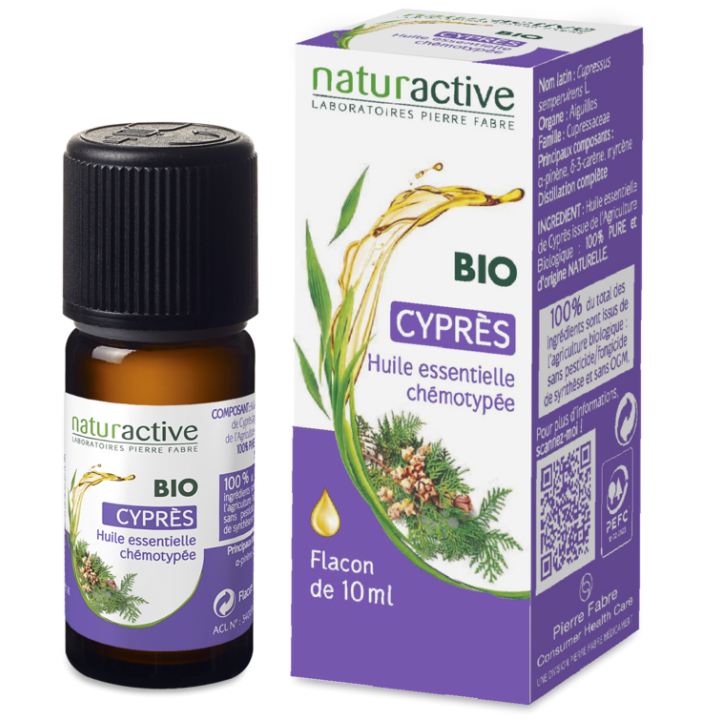 Bio-Zypressenöl Naturactive - Flasche mit 10 ml
