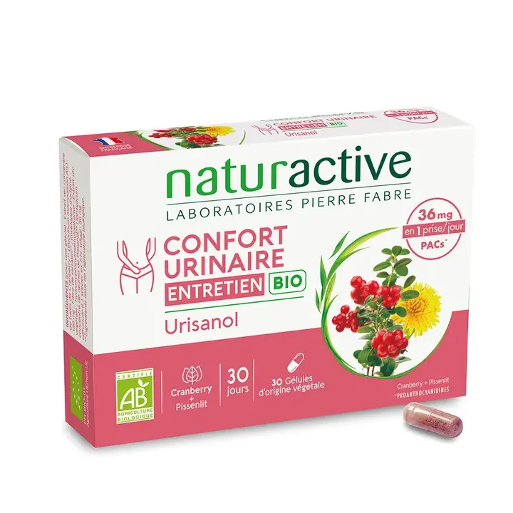 Urisanol Urinary Comfort Maintenance Bio Naturactive - Packung mit 30 Kapseln