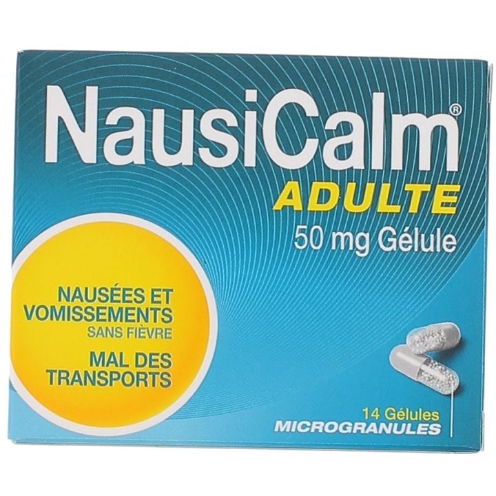 Nausicalm Ab 15 Jahren; Erwachsene 50mg Kapsel - Packung mit 14 Kapseln