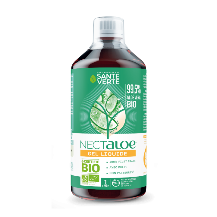 Nectaloe Aloe Vera 99,5% in Bio-Flüssiggel Gesundheit Grün - 1-Liter-Flasche