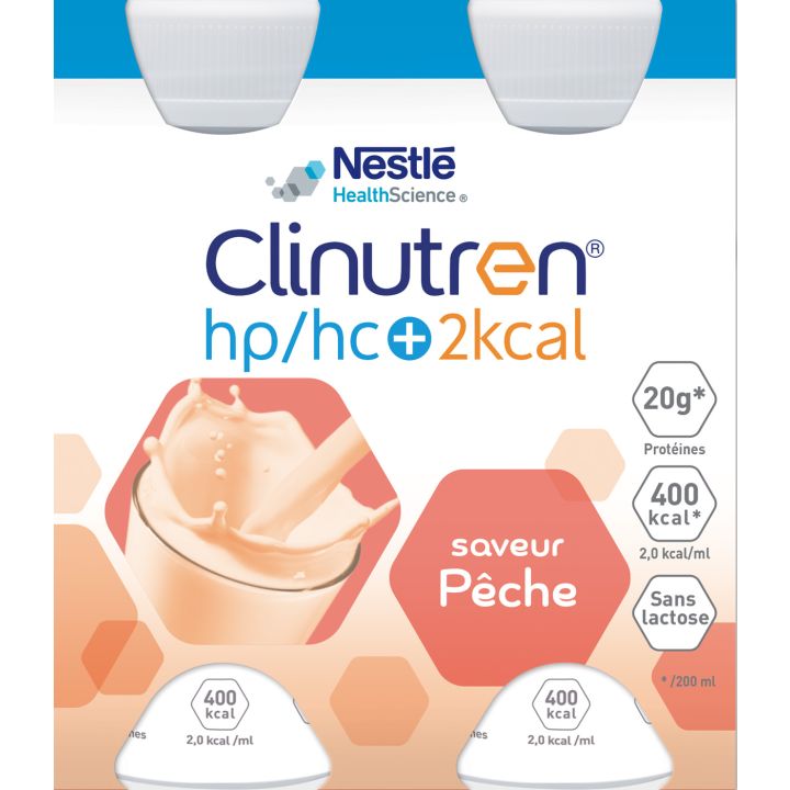 Clinutren HP/HC+ 2Kcal Geschmack Pfirsich - 4 Flaschen à 200 ml