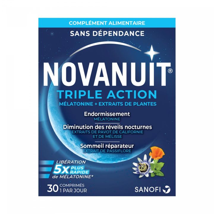Novanuit Triple Action Sanofi - Packung mit 30 Tabletten