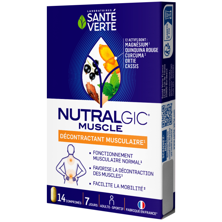 Nutralgic Muskelentspannungsmittel Gesundheit Grün - Packung mit 14 Tabletten
