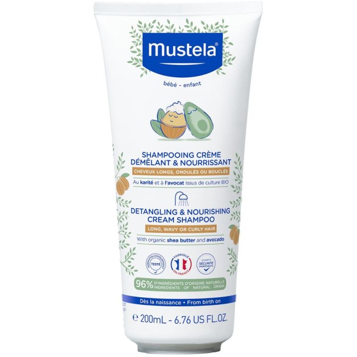 Mustela - 200ml Tube entwirrende & pflegende Creme-Shampoo.