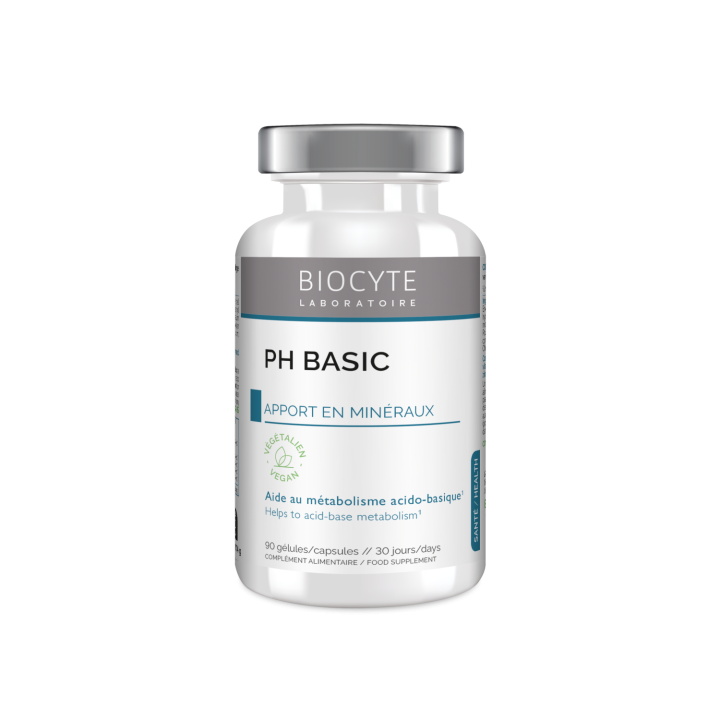 pH-basische Mineralien-Alkalisalze Biocyte - Dose mit 90 mikroverkapselten Kapseln
