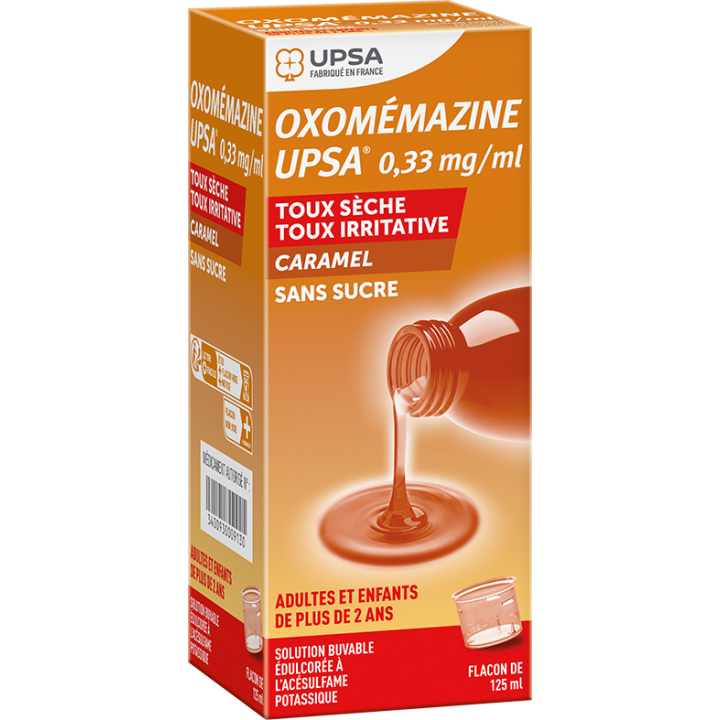 Oxomemazin 0,33 mg/ml zuckerfrei Karamellgeschmack UPSA - Flasche mit 125 ml