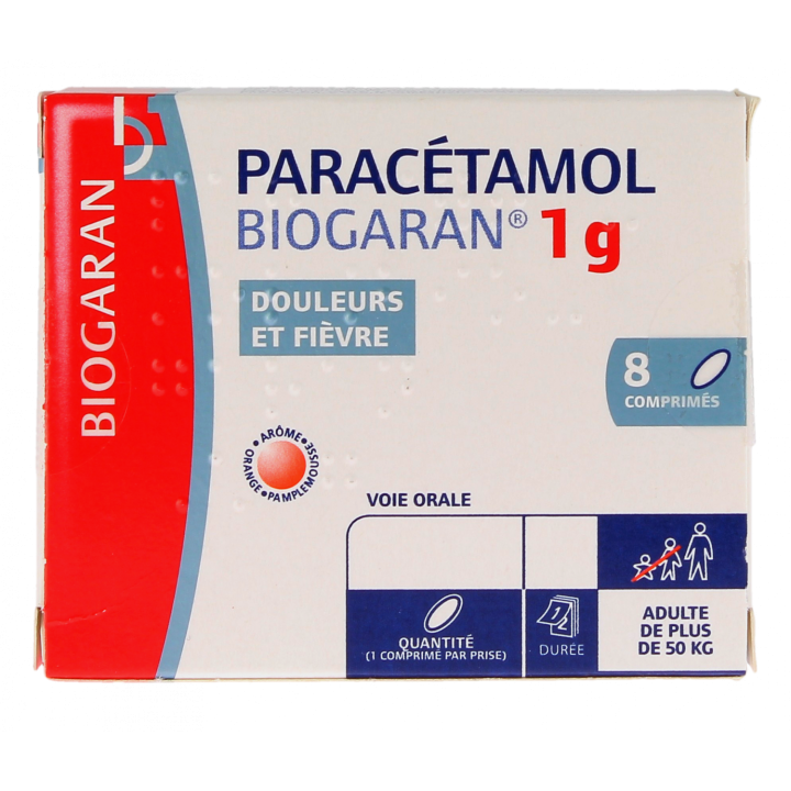 Paracetamol Biogaran 1g - 8 Tabletten