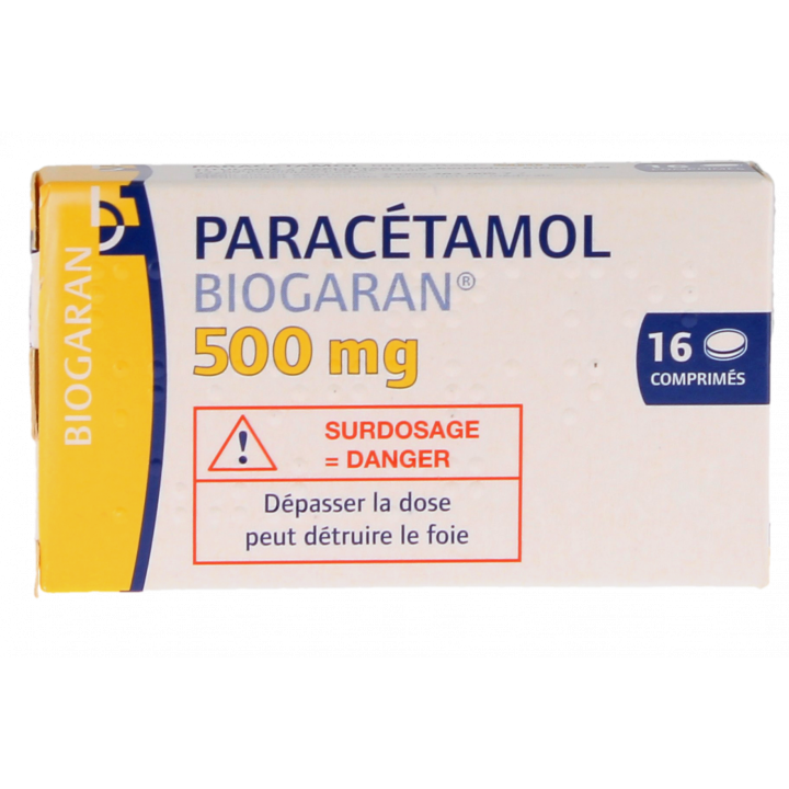 Paracetamol Biogaran 500mg - Packung mit 16 Tabletten