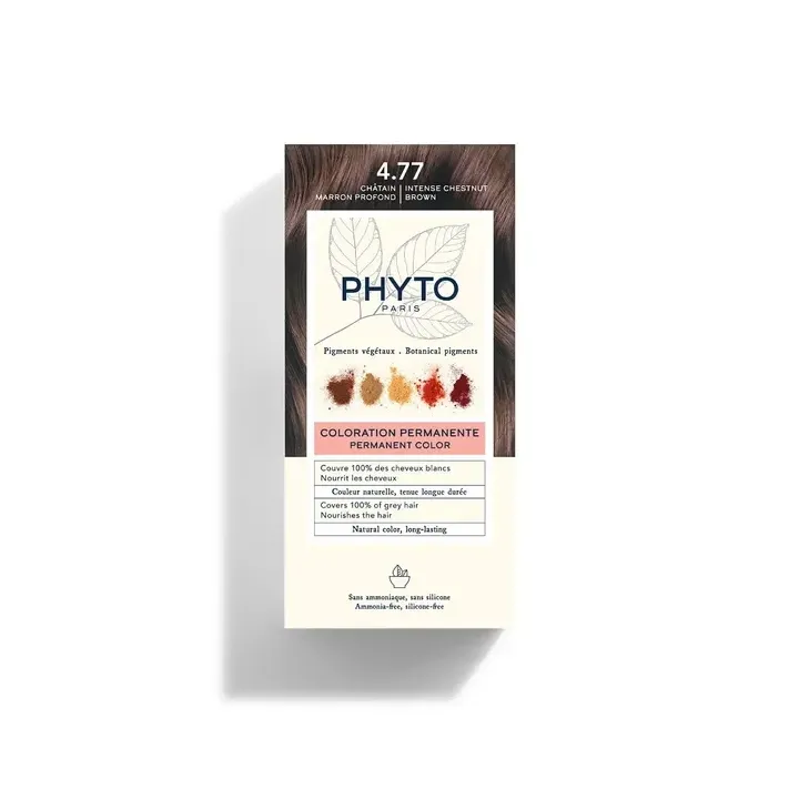 Permanente Haarfarbe 4.77 tiefbraun Phyto - Entwicklermilch und Farbcreme 50ml