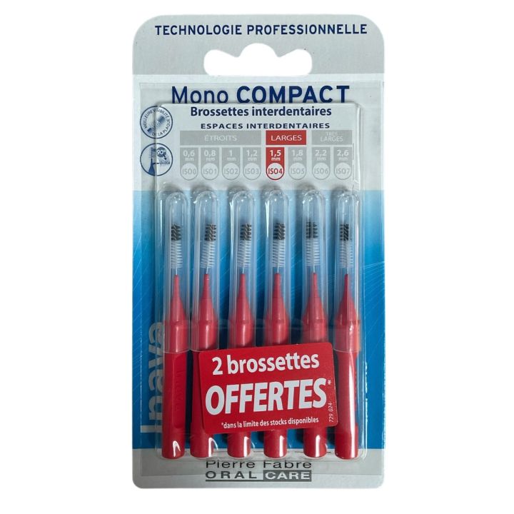 Mono Compact Interdentalbürsten Inava - Box mit 4 Bürsten + 2 geschenkt