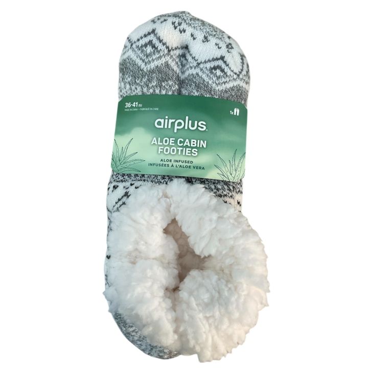Aloe cabin footies Aloe Vera-infused Slippers size 36-41 Airplus - a pair