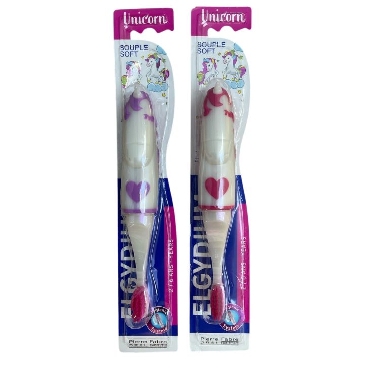 Zahnbürste Kinder Einhorn Elgydium - eine Zahnbürste