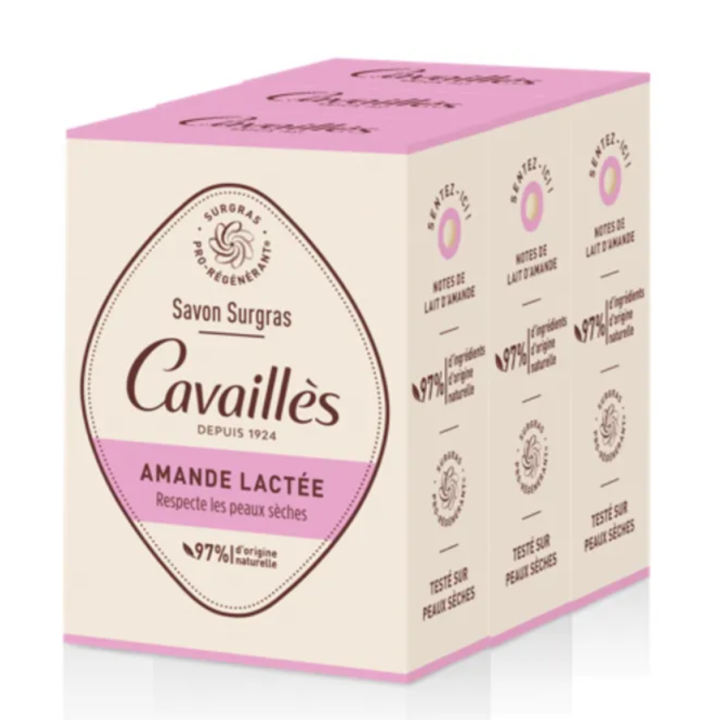 Überfettete Mandelmilchseife Rogé Cavaillès - 3er Pack à 200g