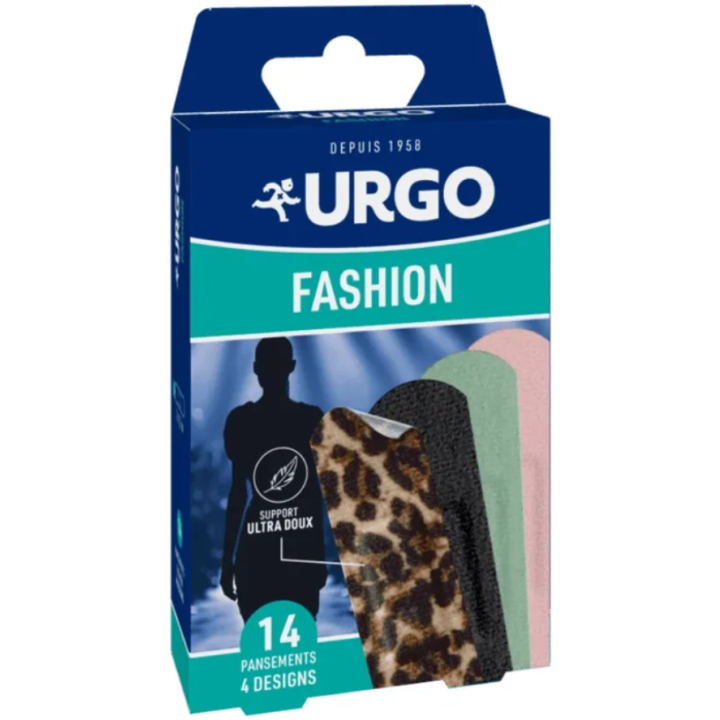 Fashion-Motiv Pflaster Urgo - Box mit 14 Pflastern und 4 Designs