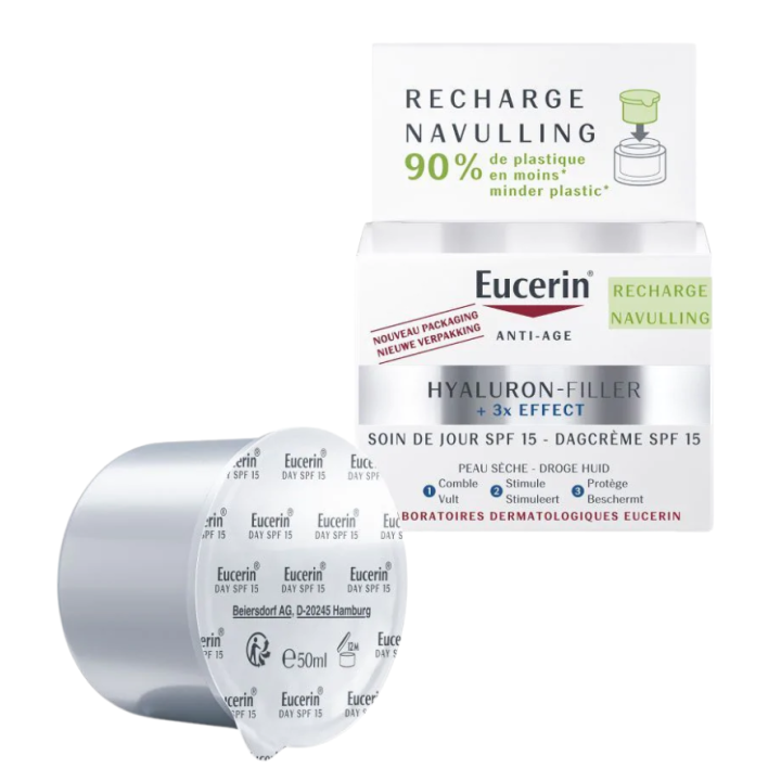 Hyaluron-Filler + 3x Effekt Tagespflege LSF15 für trockene Haut Eucerin - Nachfüllpackung 50 ml